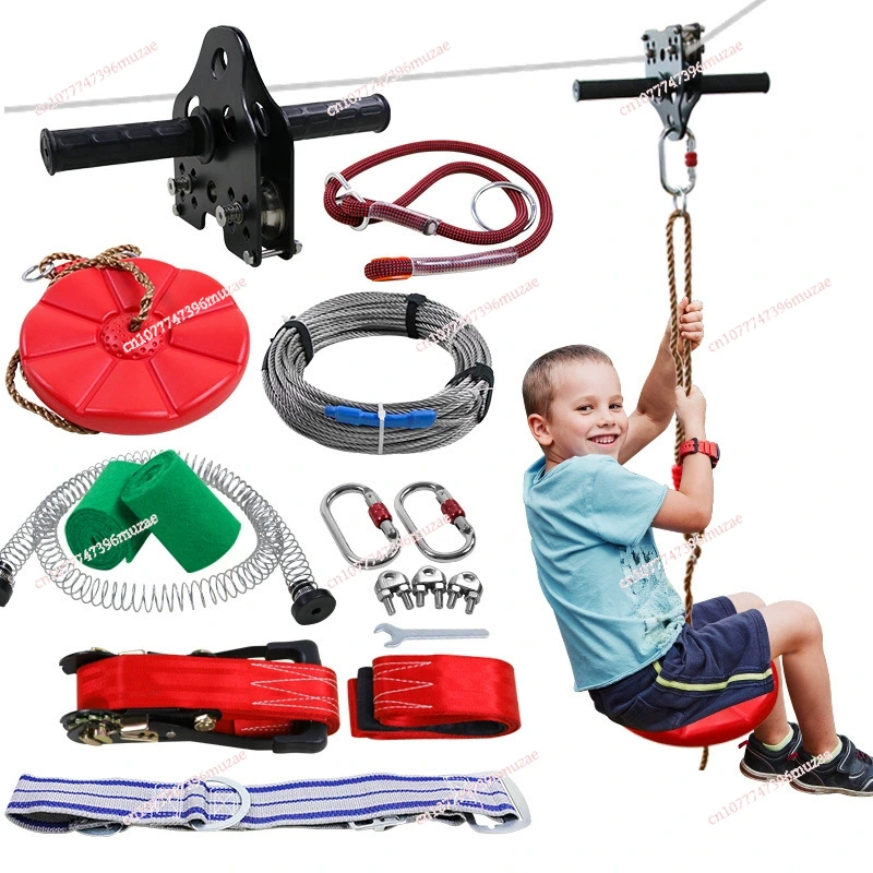 Outdoor Adventure Ziplines & Waterfall Puerto Vallarta - Zipline-set voor kinderen, stalen kabel, handbediende