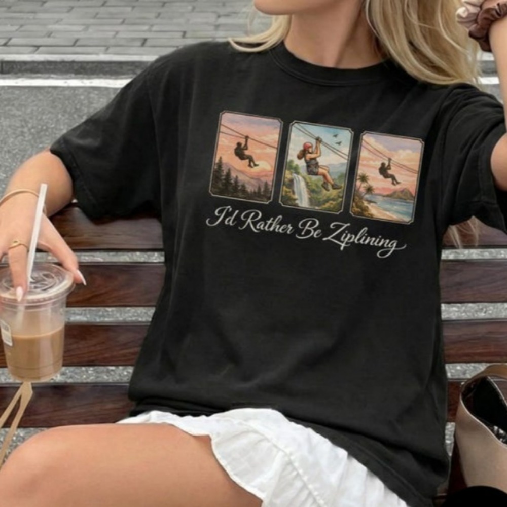 Outdoor Adventure Ziplines & Waterfall Puerto Vallarta - Ik zou liever een ziplining-T-shirt zijn,