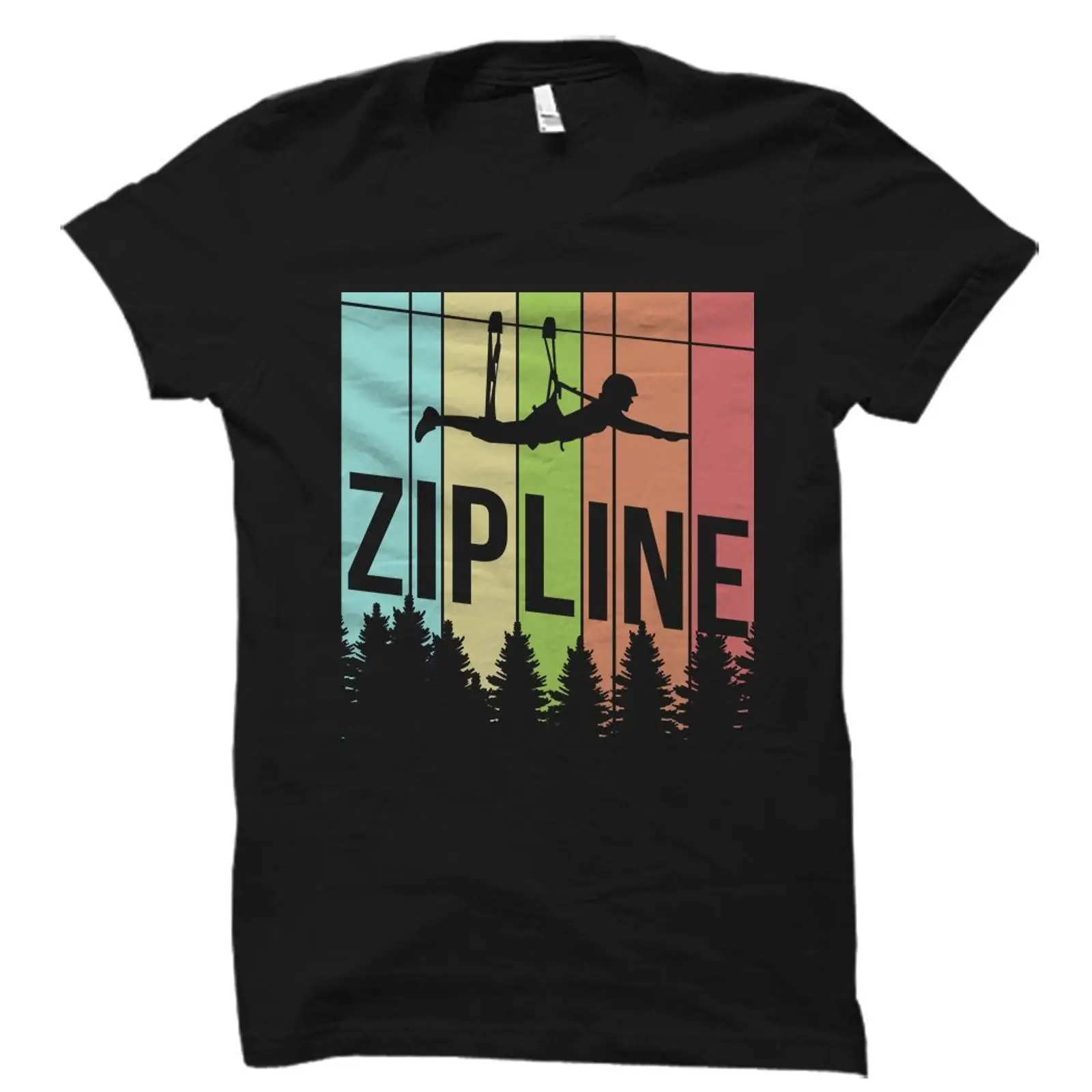 Outdoor Adventure Ziplines & Waterfall Puerto Vallarta - Vintage Retro Zipline T-shirt Ziplining Enthusiast